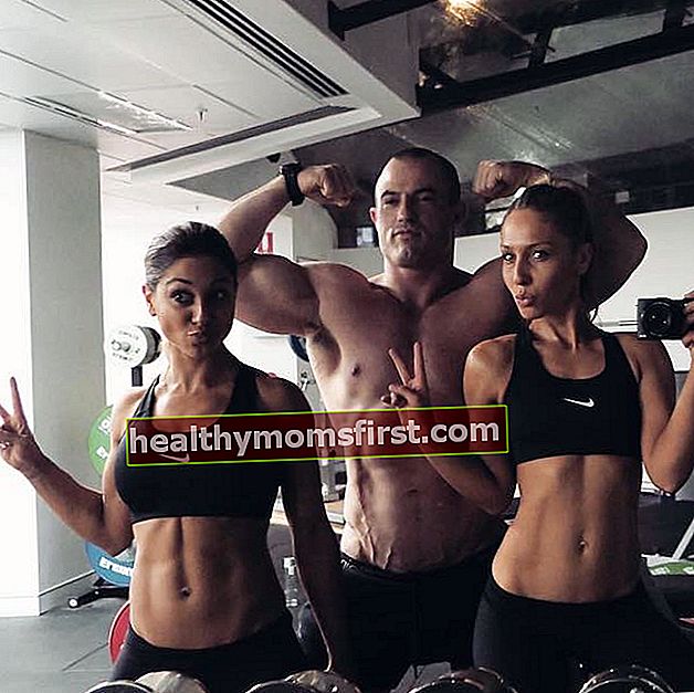 Diana Johnson, Sebastian Oreb, Felicia Oreb (Dari Kiri) dalam foto gym pada Juli 2018