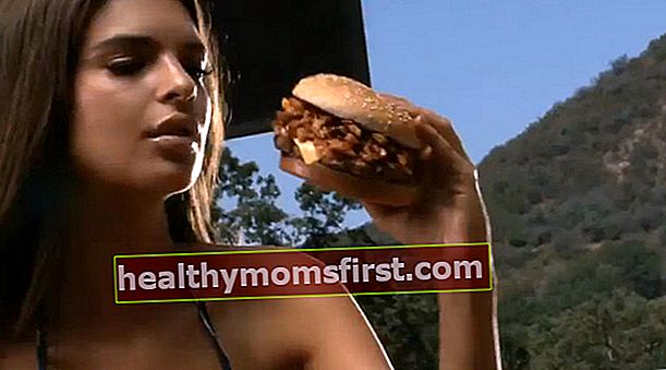 カールスジュニアハーディーズコマーシャルのエミリーラタコウスキー...エミリーは確かにこのような脂肪の多いハンバーガーを実際に食べることはありません
