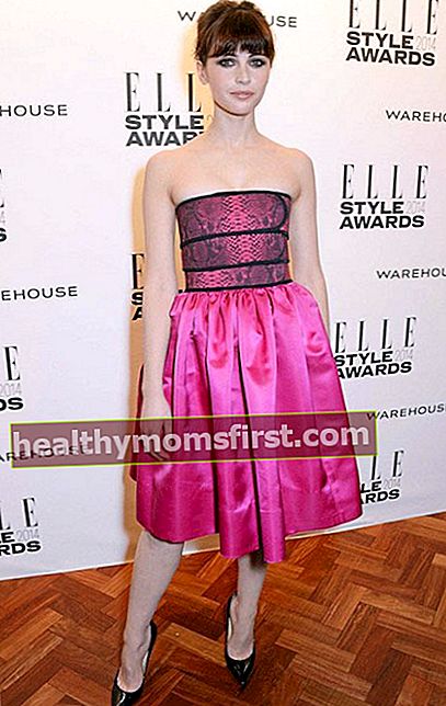 Felicity Jones selama Elle Style Awards 2014.