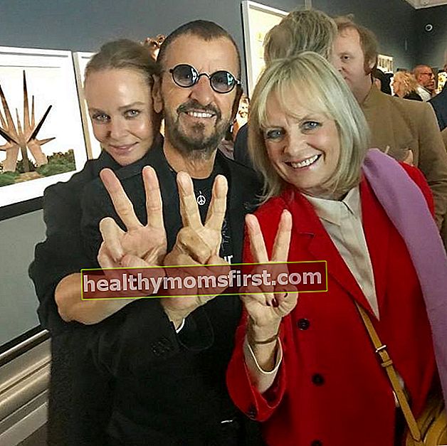 Twiggy terlihat bersama musisi Ringo Starr dan desainer Stella McCartney pada September 2019