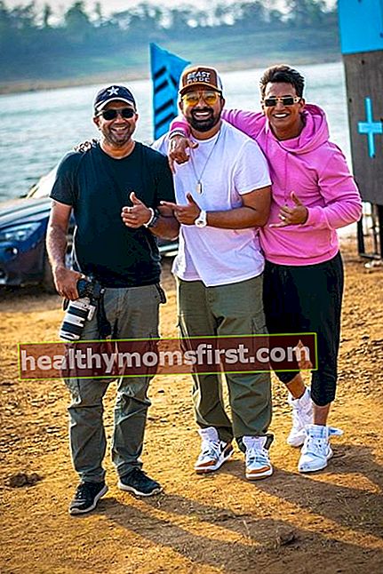 Pangeran Narula terlihat bersama Rannvijay Singha (tengah) dan Ashish Parmar di lokasi syuting MTV Roadies 2018
