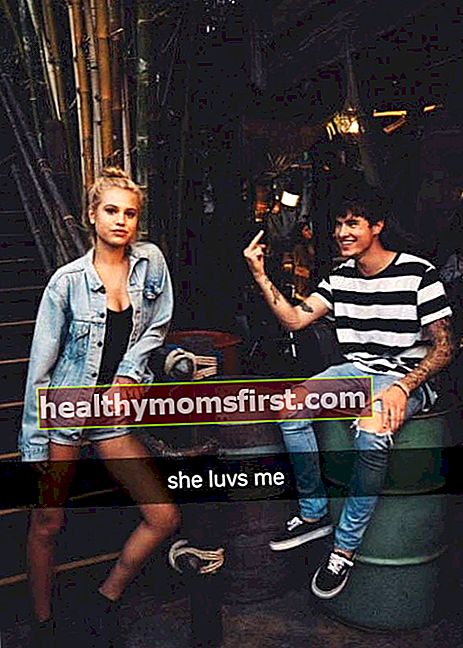 Meredith Mickelson dan Kian Lawley dalam gambar yang dikongsi di Snapchatnya pada tahun 2016