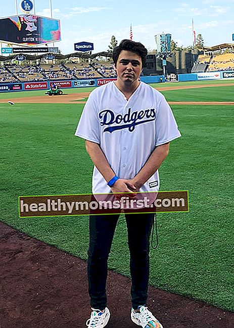 Liam Attridge di Stadion Dodgers seperti yang terlihat di Profil Instagram-nya pada Agustus 2018