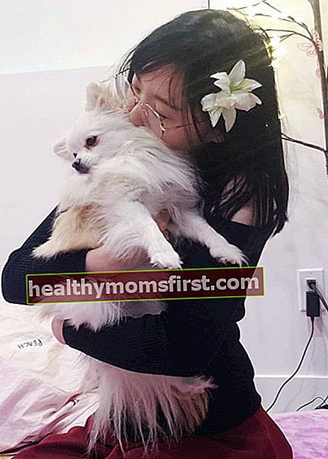 LilyPichu dengan anjingnya seperti yang terlihat pada Januari 2020