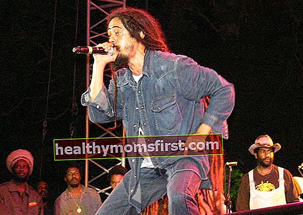 Damian Marley ร้องเพลงในคอนเสิร์ต Smile Jamaica ปี 2008