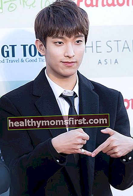 DK seperti yang terlihat di karpet merah Gaon Chart K-pop Awards tahun 2016