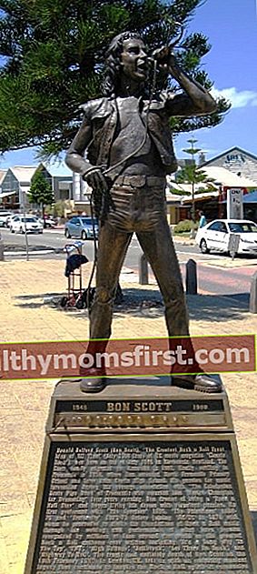 Patung Bon Scott di Fremantle, Australia Barat