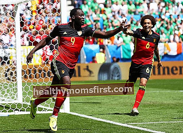 Romelu Lukaku meraikan gol untuk pasukan kebangsaannya dalam perlawanan EURO 2016 menentang Republik Ireland pada 18 Jun 2016