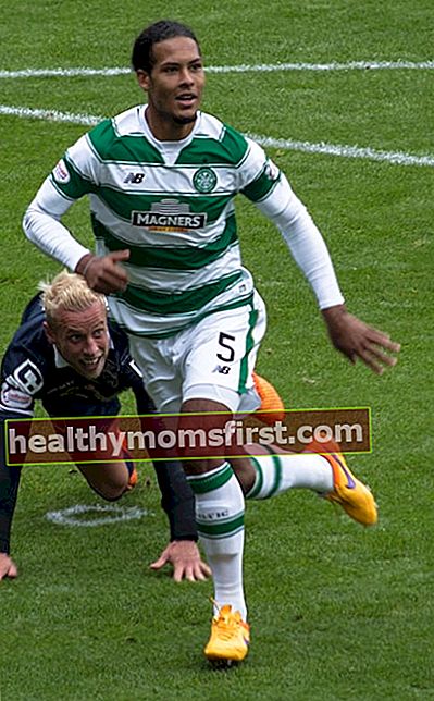Virgil van Dijk untuk Celtic F.C. dalam pertandingan melawan Ross County pada 2015