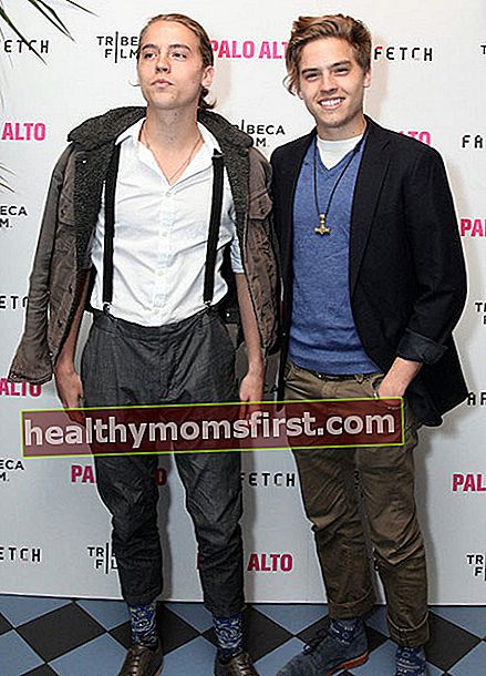 ディラン（左）とコールスプラウス（右）は、Farfetch At Up＆Downが主催するジアコッポラのパロアルトのパーティーの後、2014年トライベッカ映画祭に参加します。