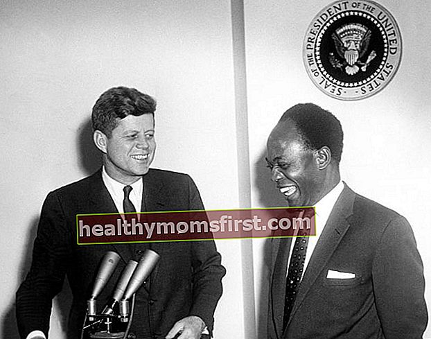Pertemuan John F. Kennedy (Kiri) dengan Presiden Republik Ghana, Osagyefo Dr. Kwame Nkrumah, Maret 1961
