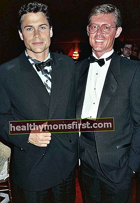 Rob Lowe dan Alan Light di pesta Pesta Gubernur setelah Academy Awards 1989