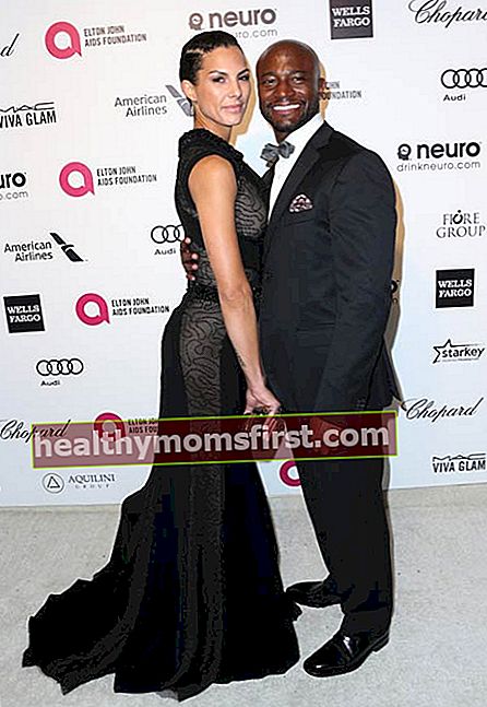 Taye Diggs dan Amanza Smith Brown di Pesta Menonton Oscar Yayasan Elton John AIDS 2015