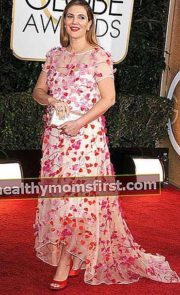 Drew Barrymore selama Penghargaan Golden Globe 2014