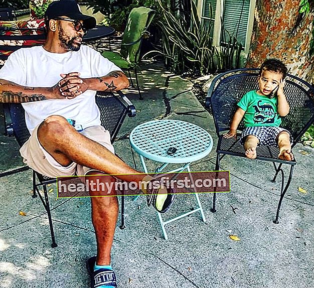 Ağustos 2018'de oğlu Denzel ile Columbus Short