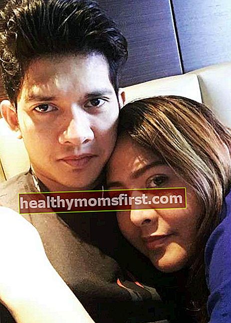 Iko Uwais dan Item Audy dalam selfie Instagram seperti yang dilihat pada bulan April 2017