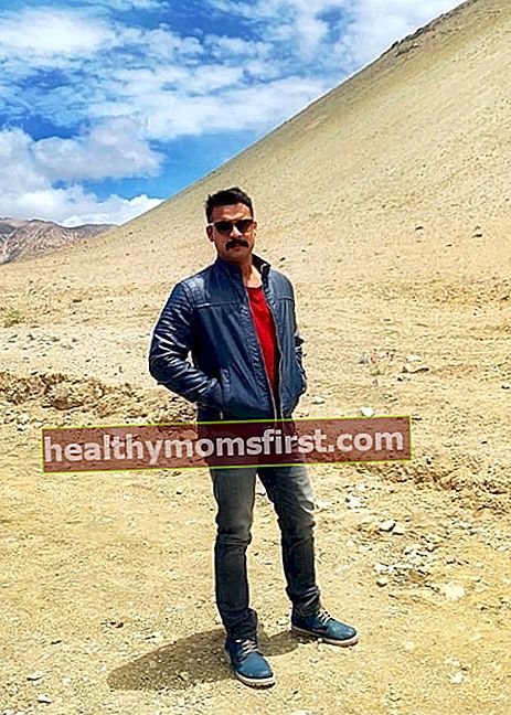 Tovino Thomas seperti yang terlihat dalam gambar yang diambil di Magnetic Hill di Ladakh pada Juli 2019