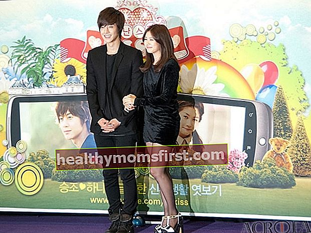 Kim Hyun-joong seperti yang terlihat dengan Jung So-Min di Playful Kiss YouTube Special Edition Presentation pada November 2010
