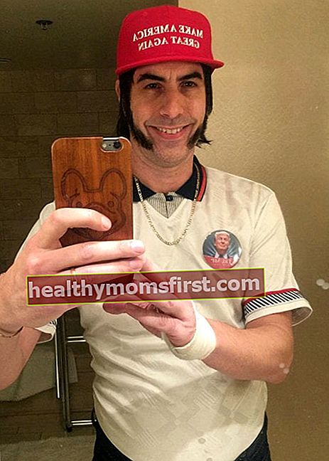 Sacha Baron Cohen dalam selfie Instagram seperti yang terlihat pada Maret 2016