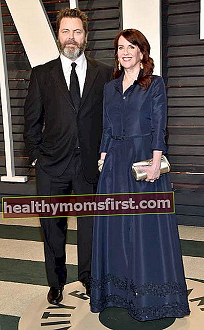Nick Offerman dan Megan Mullally di Vanity Fair Oscar Party pada Februari 2017