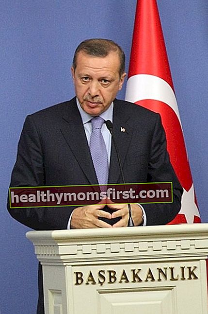 Recep Tayyip Erdoğan seperti yang terlihat saat berbicara pada konferensi pers tahun 2012, di Kantor Perdana Menteri (Başbakanlık), di Ankara, Turki