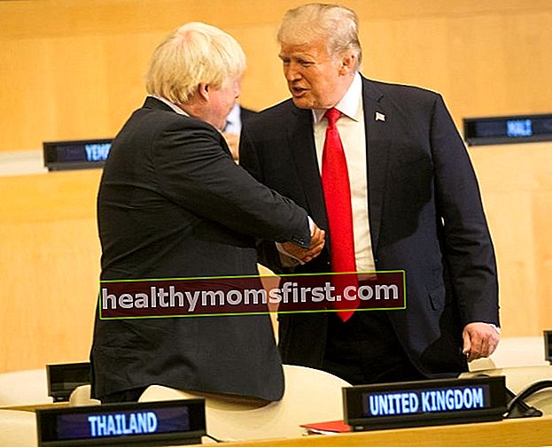 Boris Johnson (Kiri) bersama Presiden Donald J. Trump di Perhimpunan Agung PBB pada Oktober 2017