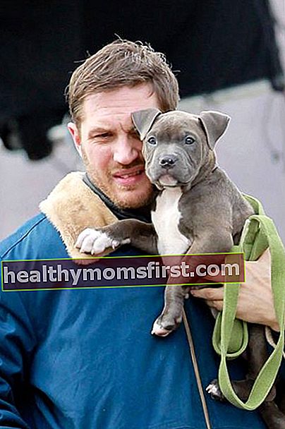 Tom Hardy dengan anjing Max