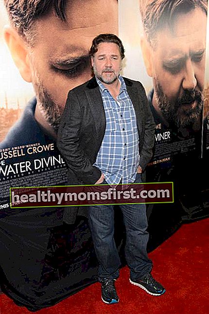 Russell Crowe pada pemutaran The Water Diviner pada April 2015 di Chicago