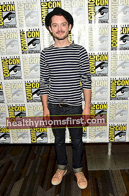Elijah Wood di baris pers untuk Dirk Gently selama Comic-Con International pada Juli 2016