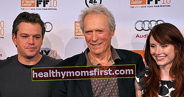 Clint Eastwood bersama Matt Damon (Kiri) dan Bryce Dallas Howard (Kanan) di New York Film Festival 2010