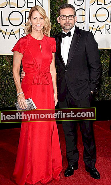 Nancy Carell dan Steve Carell di Golden Globe Awards 2015.