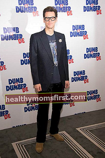 Jim Carrey di sesi pemotretan Dumb & Dumber To pada November 2014 di Paris, Prancis