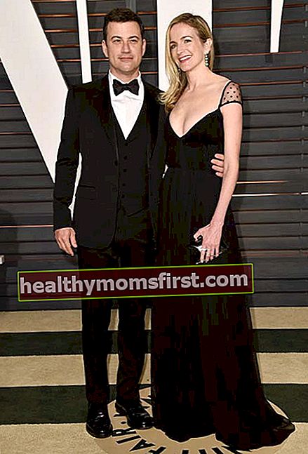 Jimmy Kimmel dan Molly McNearney di Pesta Oscar Vanity Fair 2015