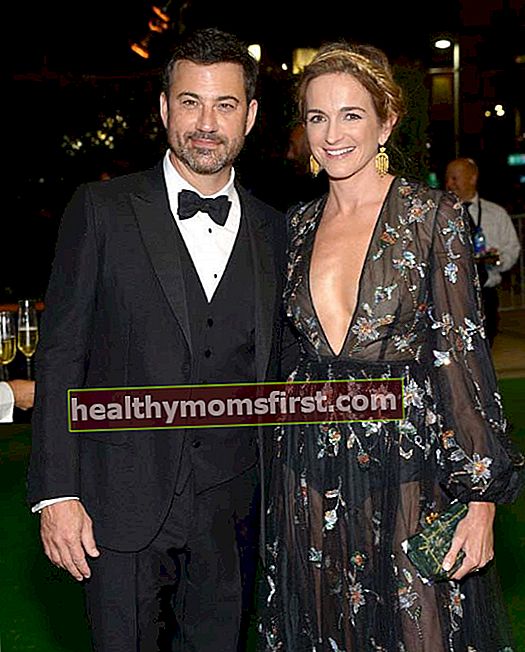 Jimmy Kimmel bersama Molly McNearney di Pesta Gubernur Primetime Emmy Awards 2016