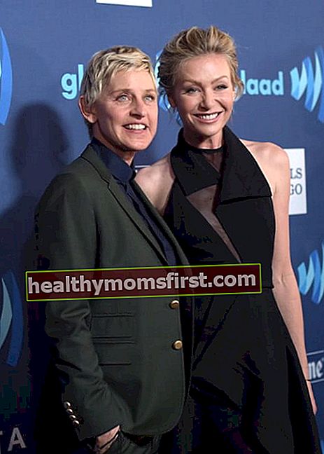 Ellen DeGeneres bersama istrinya Portia de Rossi menghadiri Penghargaan Media GLAAD Tahunan ke-26 di The Beverly Hilton Hotel pada 21 Maret 2015 di Beverly Hills, California