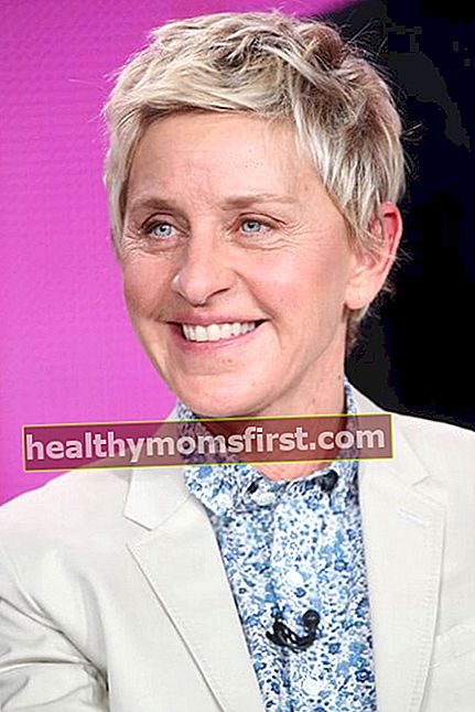 Ellen DeGeneres muncul semasa perbincangan panel 'One Big Happy' di Langham Hotel pada 16 Januari 2015 di Pasadena, California